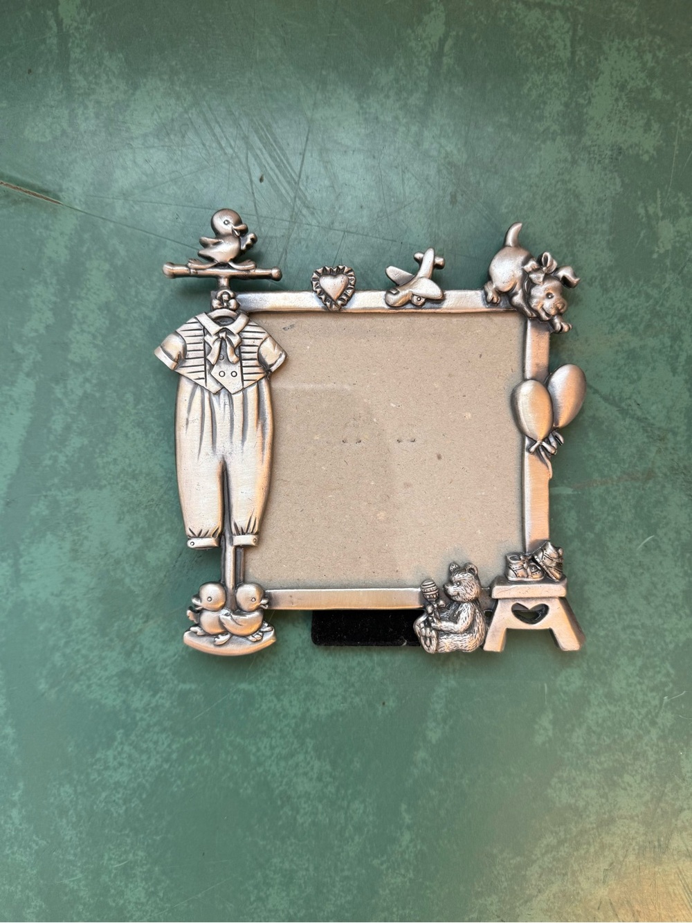 VTG Y2K Silver Baby Themed Picture Frame